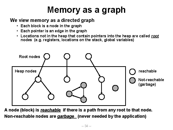 Memory as a graph We view memory as a directed graph • Each block