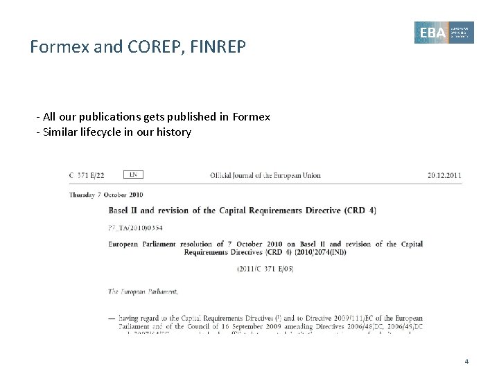 Formex and COREP, FINREP - All our publications gets published in Formex - Similar