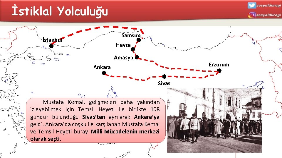 İstiklal Yolculuğu Samsun İstanbul Havza Amasya Erzurum Ankara Sivas Mustafa Kemal, gelişmeleri daha yakından