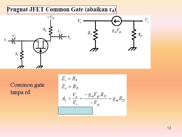 Common gate tanpa rd 12 