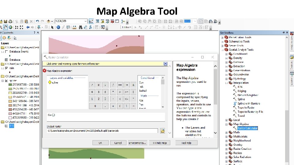 Map Algebra Tool 