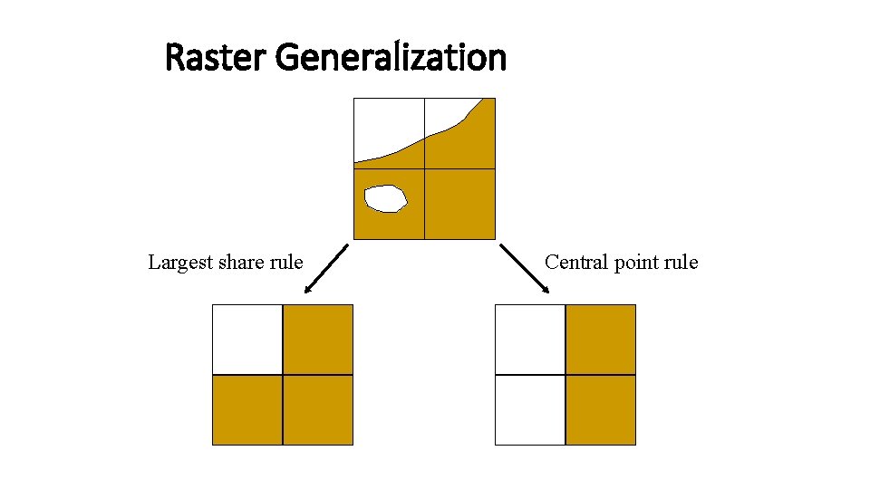Raster Generalization Largest share rule Central point rule 