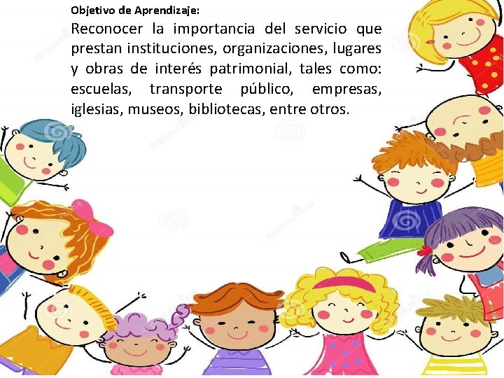 Objetivo de Aprendizaje: Reconocer la importancia del servicio que prestan instituciones, organizaciones, lugares y