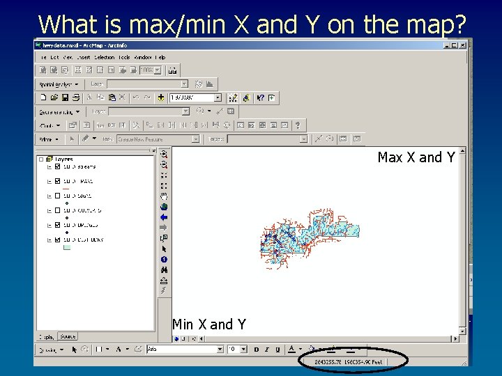 What is max/min X and Y on the map? Max X and Y Min What is max/min X and Y on the map? Max X and Y Min
