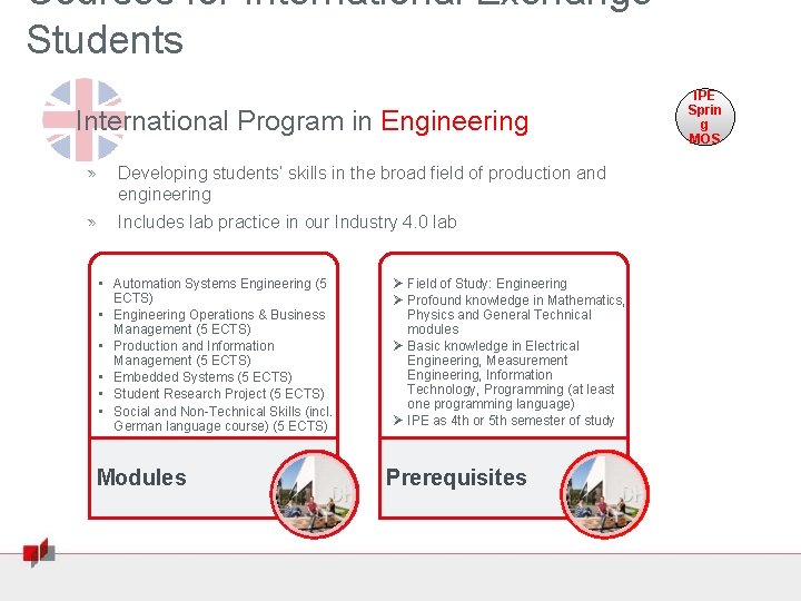 Courses for International Exchange Students International Program in Engineering » Developing students‘ skills in