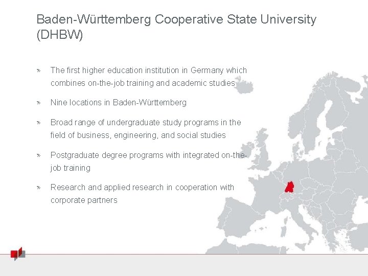 Baden-Württemberg Cooperative State University (DHBW) » The first higher education institution in Germany which