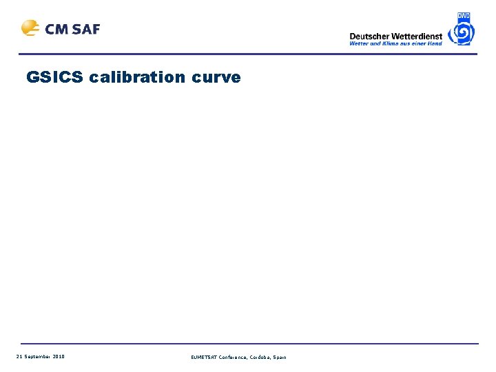 GSICS calibration curve 21 September 2010 EUMETSAT Conference, Cordoba, Spain 