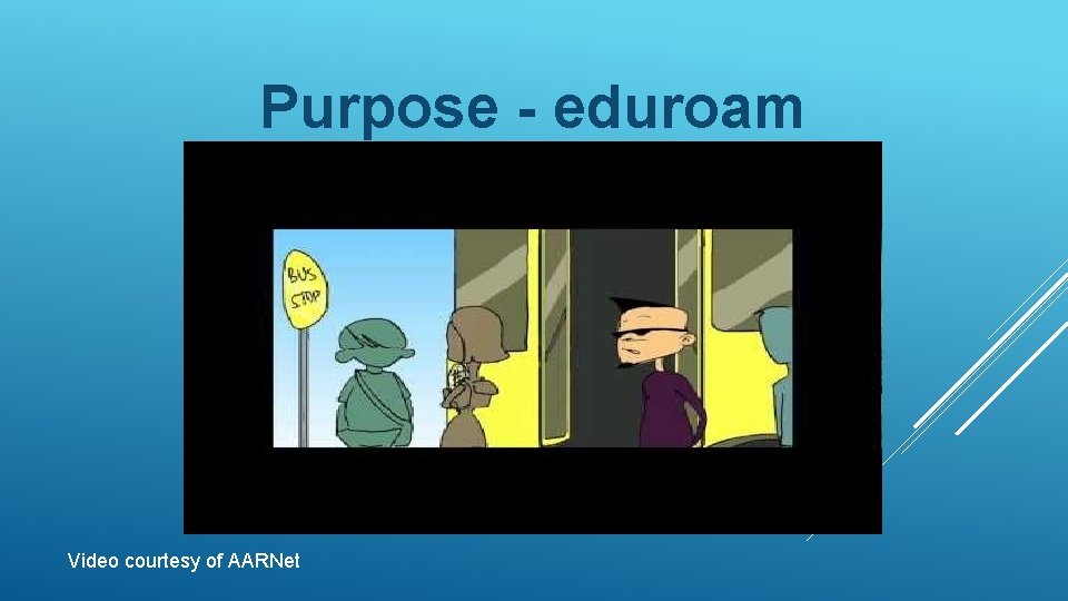 Purpose - eduroam Video courtesy of AARNet 