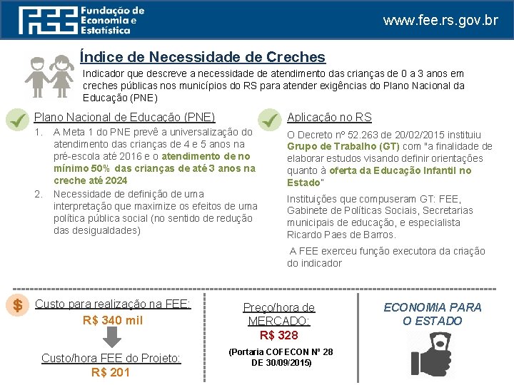 www. fee. rs. gov. br Índice de Necessidade de Creches Indicador que descreve a