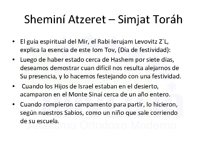 Sheminí Atzeret – Simjat Toráh • El guía espiritual del Mir, el Rabi Ierujam