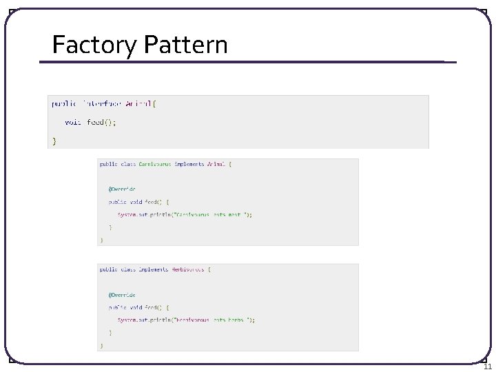 Factory Pattern 11 