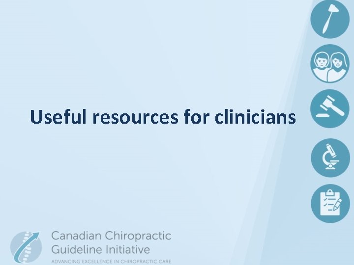 Useful resources for clinicians 