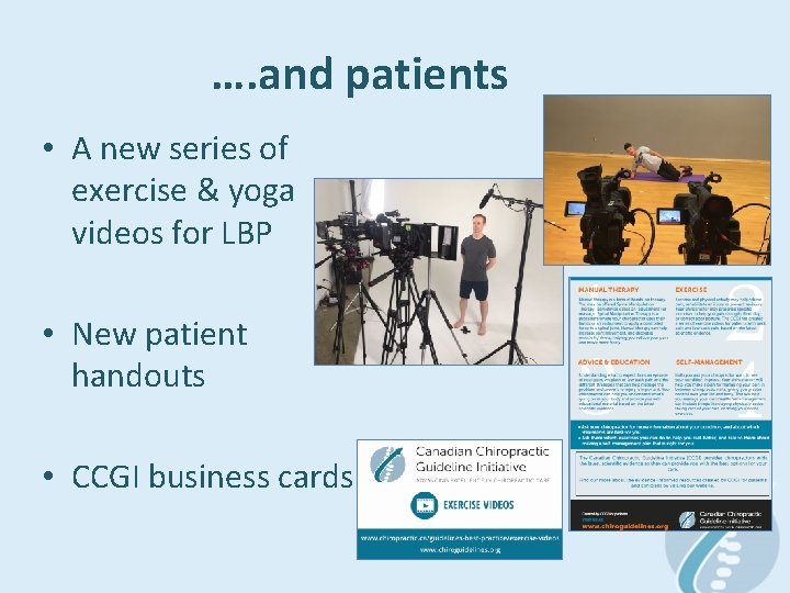 …. and patients • A new series of exercise & yoga videos for LBP