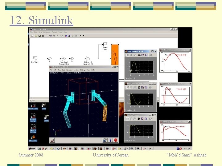 12. Simulink Summer 2008 University of Jordan “Moh’d Sami” Ashhab 12. Simulink Summer 2008 University of Jordan “Moh’d Sami” Ashhab