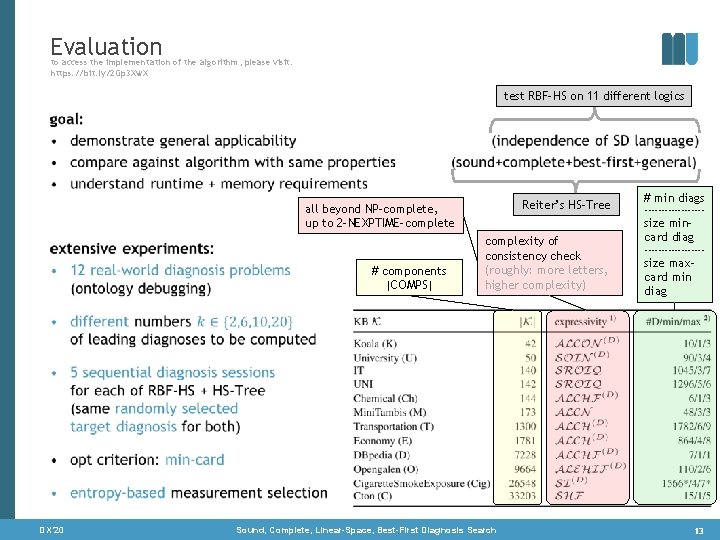Evaluation to access the implementation of the algorithm, please visit: https: //bit. ly/2 Gp