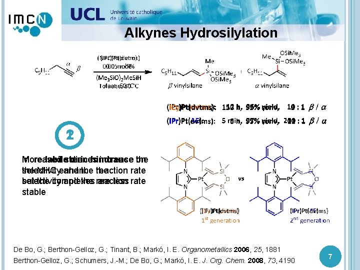 Alkynes Hydrosilylation 1 2 Increased More labilesteric dienes hindrance increase the on selectivity the