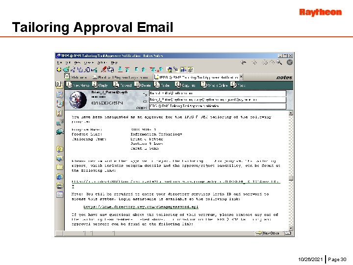 Tailoring Approval Email 10/26/2021 Page 30 