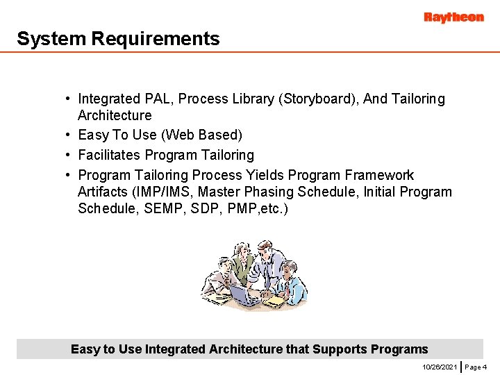 System Requirements • Integrated PAL, Process Library (Storyboard), And Tailoring Architecture • Easy To