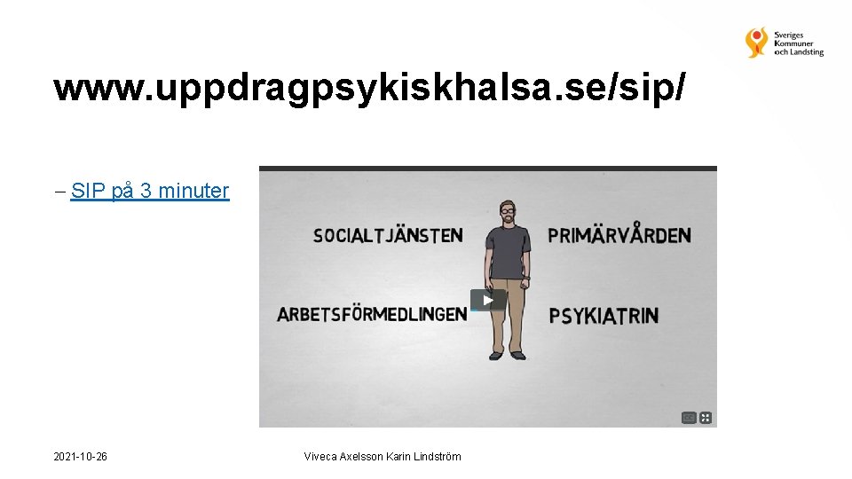 www. uppdragpsykiskhalsa. se/sip/ SIP på 3 minuter 2021 -10 -26 Viveca Axelsson Karin Lindström