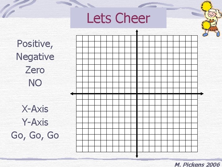 Lets Cheer Positive, Negative Zero NO X-Axis Y-Axis Go, Go M. Pickens 2006 