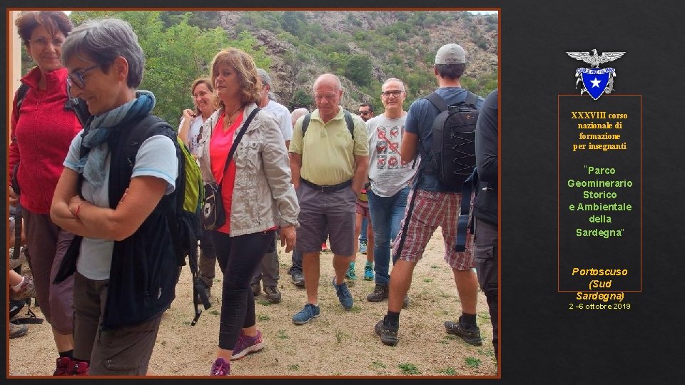 XXXVIII corso nazionale di formazione per insegnanti “Parco Geominerario Storico e Ambientale della Sardegna”