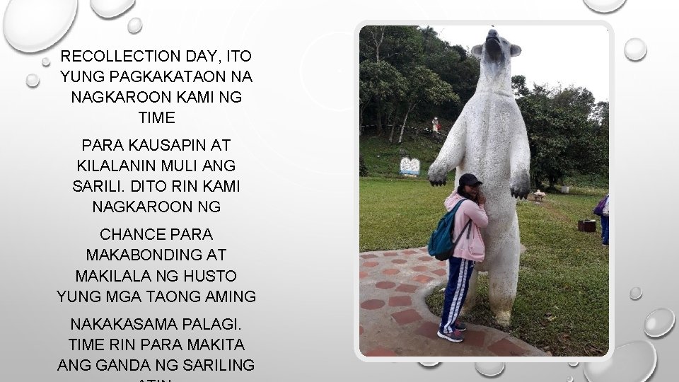RECOLLECTION DAY, ITO YUNG PAGKAKATAON NA NAGKAROON KAMI NG TIME PARA KAUSAPIN AT KILALANIN