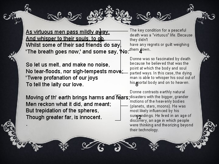 The key condition for a peaceful ] As virtuous men pass mildly away, death