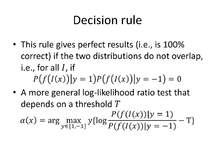 Decision rule • 