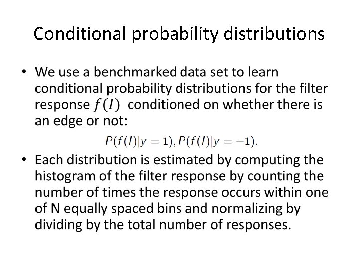 Conditional probability distributions • 