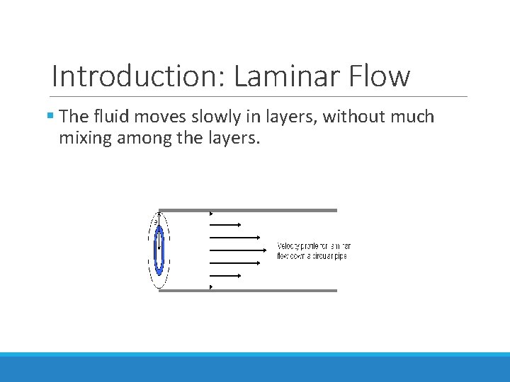 Introduction: Laminar Flow § The fluid moves slowly in layers, without much mixing among