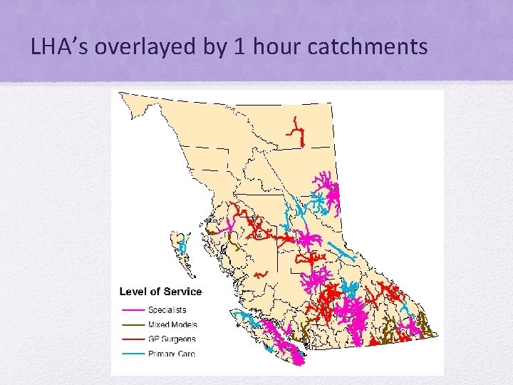 LHA’s overlayed by 1 hour catchments 