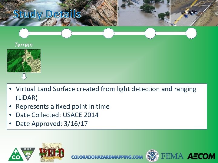 Study Details Terrain • Virtual Land Surface created from light detection and ranging (Li.
