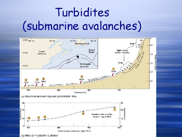 Turbidites (submarine avalanches) 