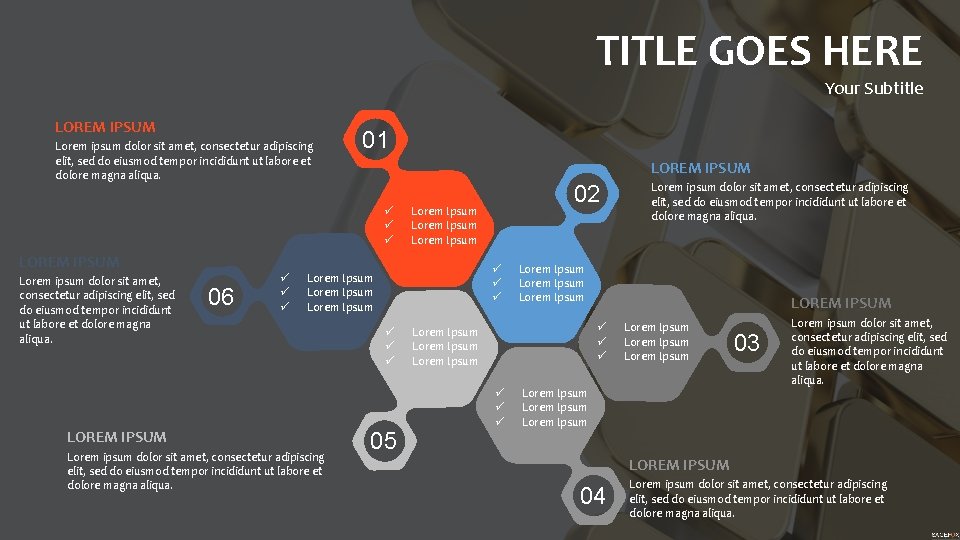 TITLE GOES HERE Your Subtitle LOREM IPSUM Lorem ipsum dolor sit amet, consectetur adipiscing