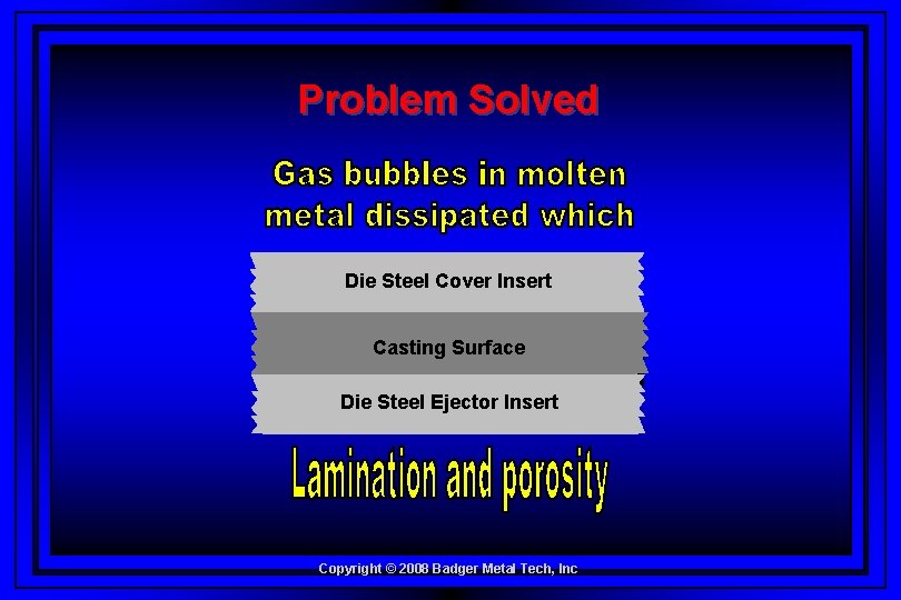 Problem Solved Die Steel Cover Insert Casting Surface Die Steel Ejector Insert Copyright ©