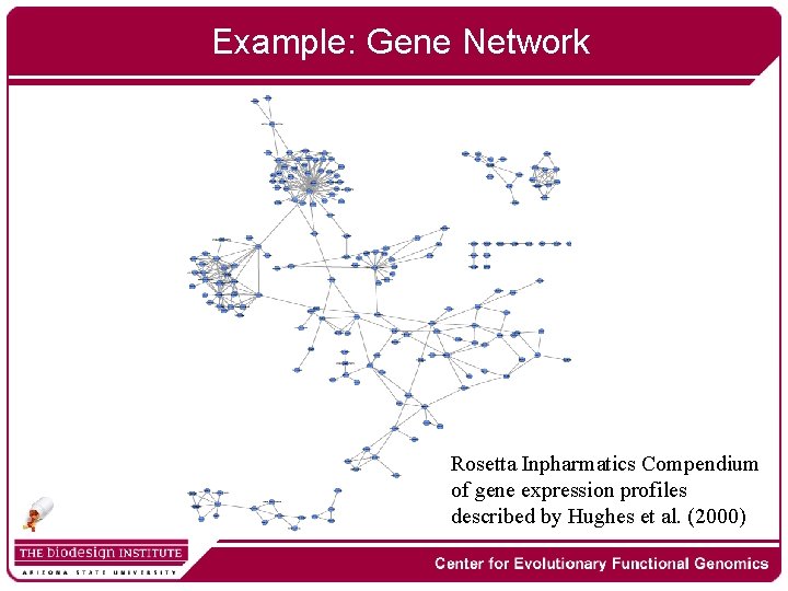 Example: Gene Network Rosetta Inpharmatics Compendium of gene expression profiles described by Hughes et