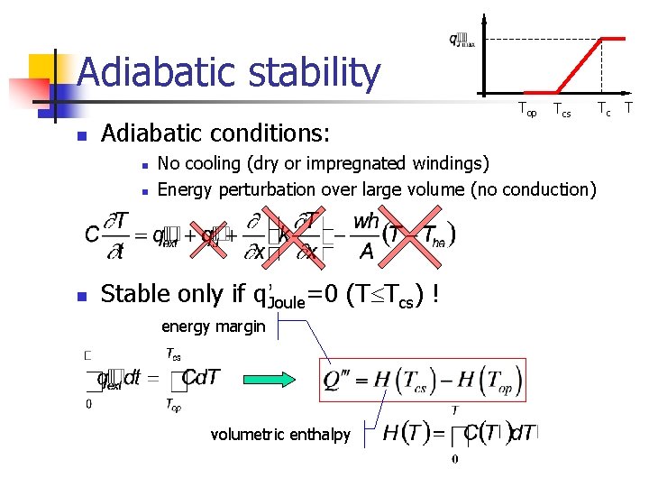 Adiabatic stability n Adiabatic conditions: n n n Top Tcs No cooling (dry or