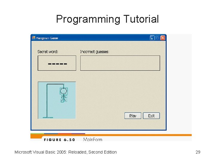 Programming Tutorial Microsoft Visual Basic 2005: Reloaded, Second Edition 29 