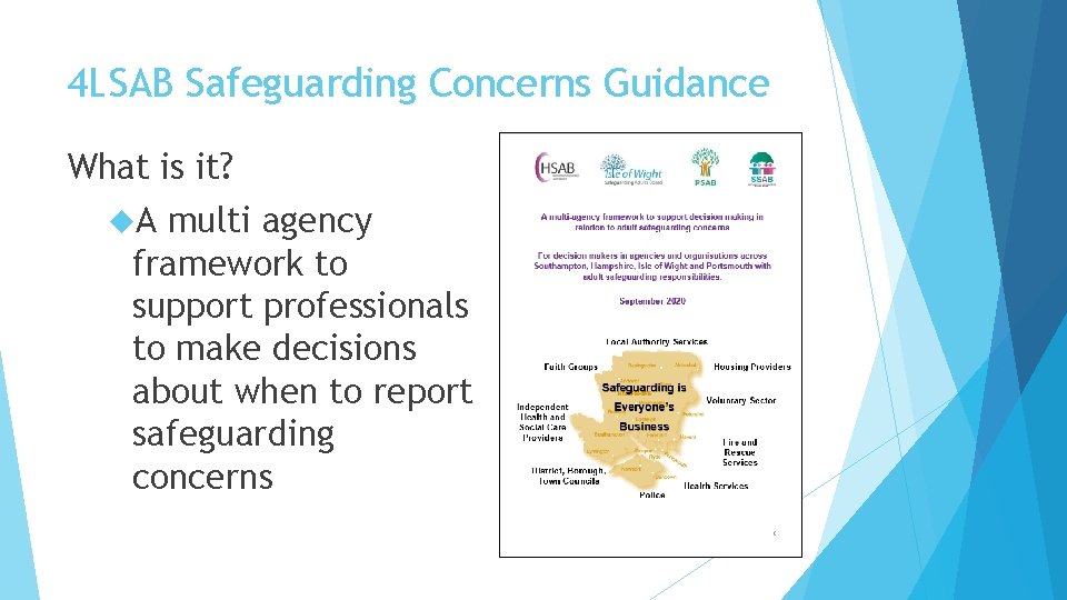 4 LSAB Safeguarding Concerns Guidance What is it? A multi agency framework to support