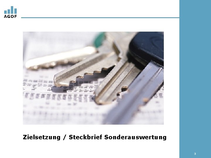 Zielsetzung / Steckbrief Sonderauswertung 3 