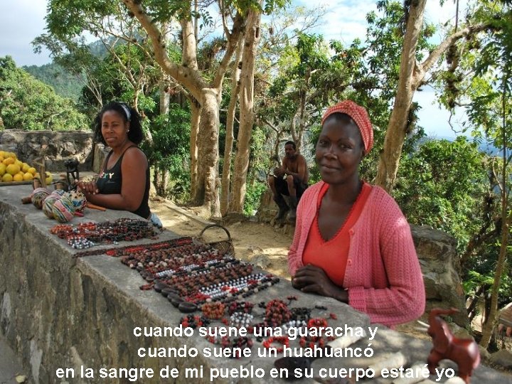 cuando suene una guaracha y cuando suene un huahuancó en la sangre de mi