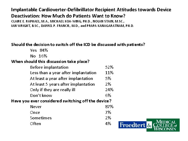 Implantable Cardioverter-Defibrillator Recipient Attitudes towards Device Deactivation: How Much do Patients Want to Know?