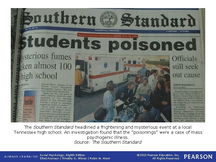 The Southern Standard headlined a frightening and mysterious event at a local Tennessee high