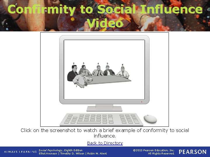 Confirmity to Social Influence Video Click on the screenshot to watch a brief example