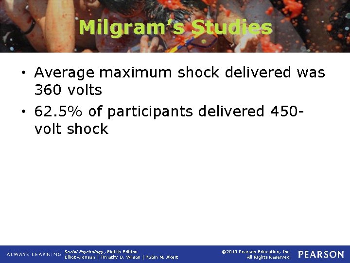 Milgram’s Studies • Average maximum shock delivered was 360 volts • 62. 5% of