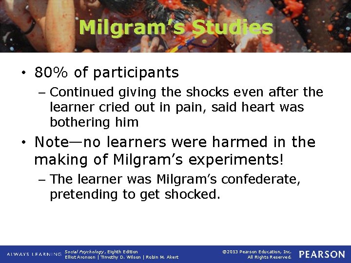Milgram’s Studies • 80% of participants – Continued giving the shocks even after the