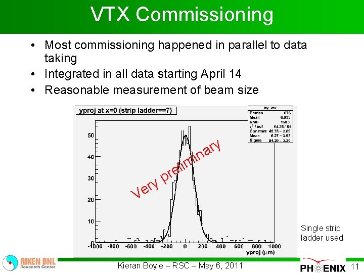 VTX Commissioning • Most commissioning happened in parallel to data taking • Integrated in