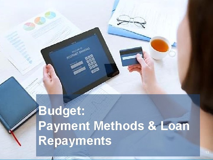 Budget: Payment Methods & Loan Repayments 13 