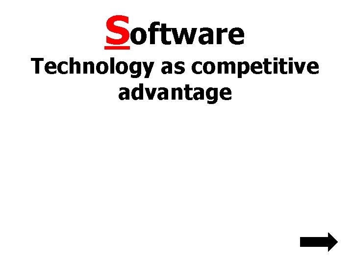 Software Technology as competitive advantage 