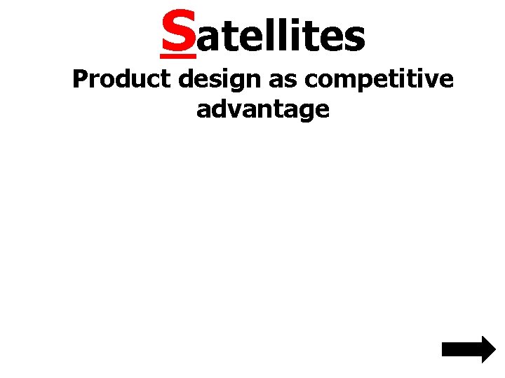 Satellites Product design as competitive advantage 